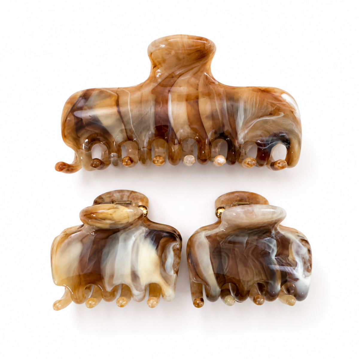 Marble hair claw clip set, 3 piece