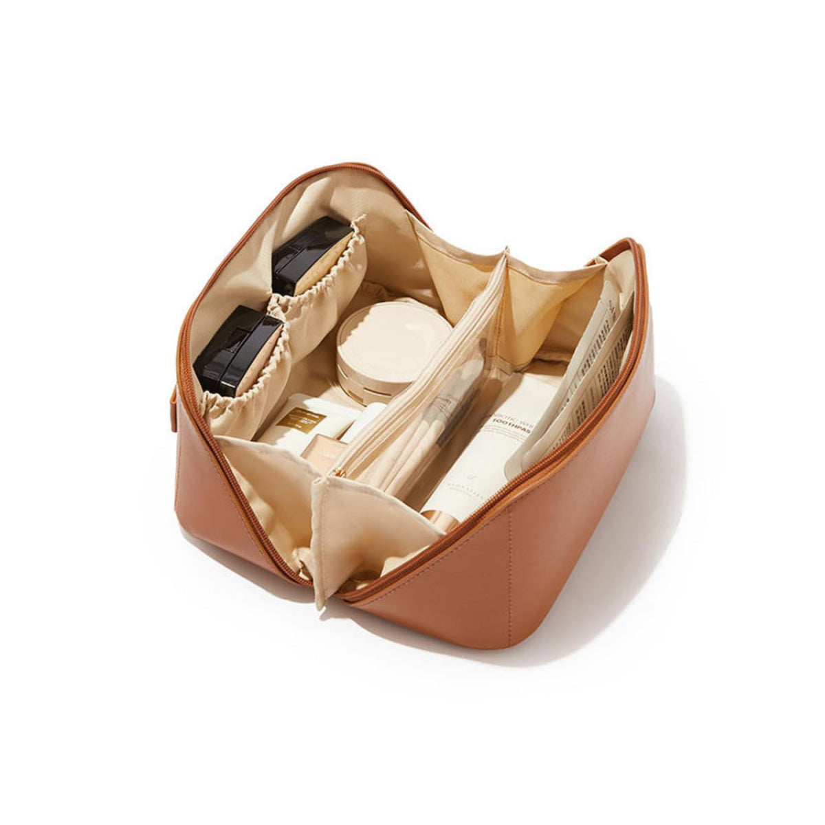Waterproof PU leather travel makeup bag